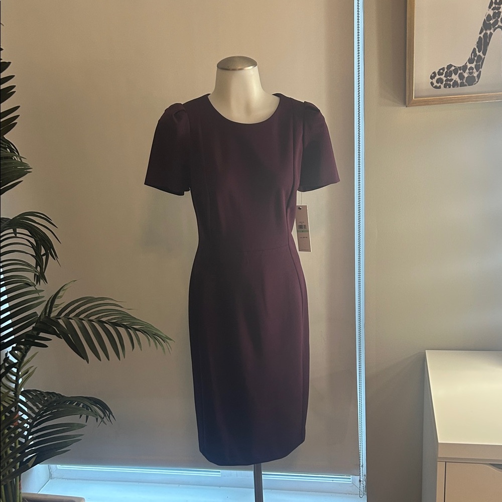 New Calvin Klein Plum Midi Dress